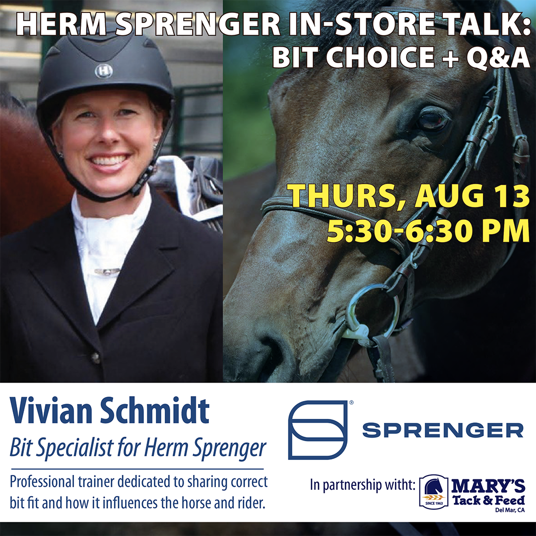 Herm Sprenger Bits Talk with Vivian Schmidt at Marys Tack Shop