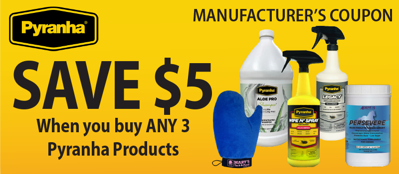 Pyranha Horse Care sale at Mary's Tack Shop