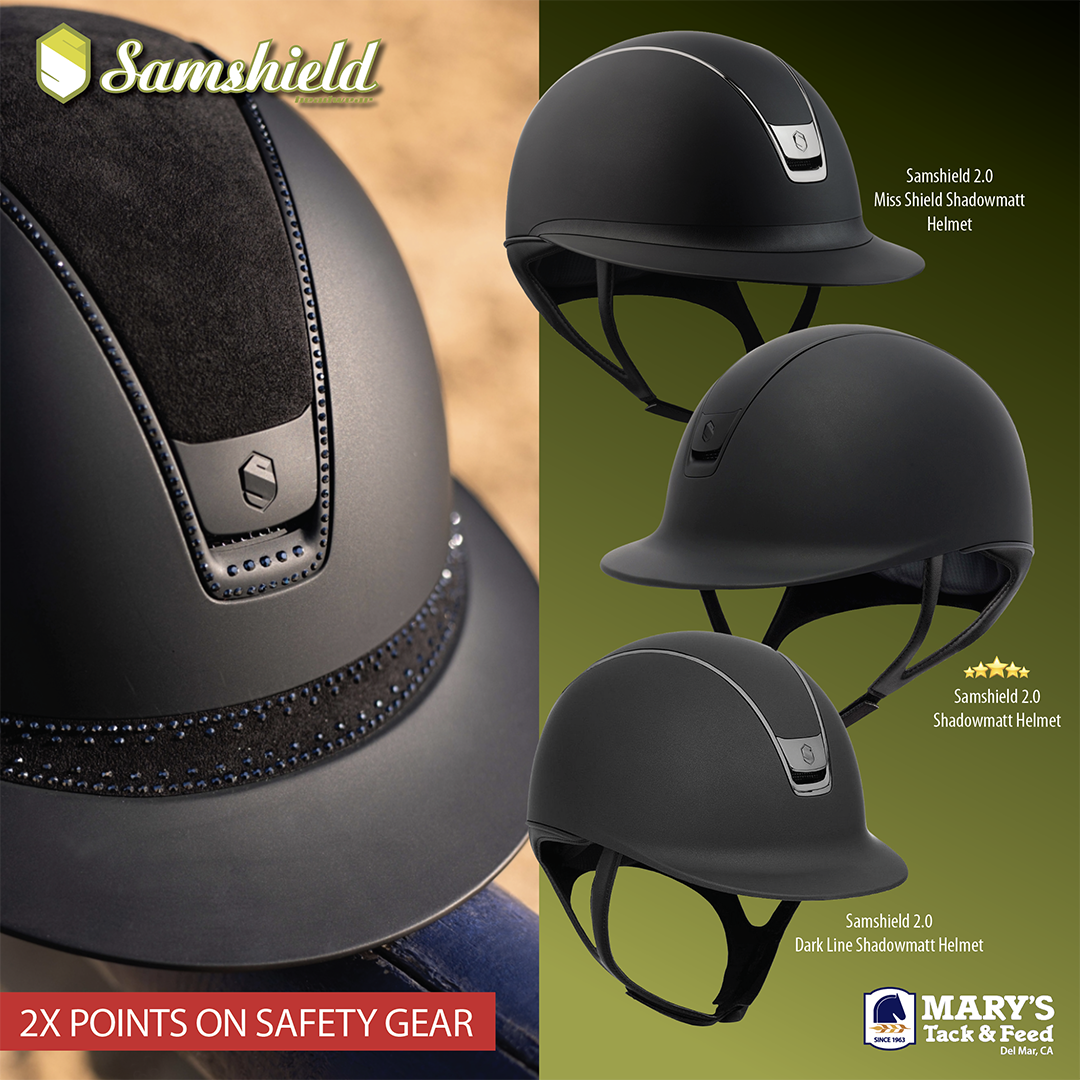 Safety Awareness Week Sept 15-21 Samshield helmets get 2X points at Marys Tack Shop