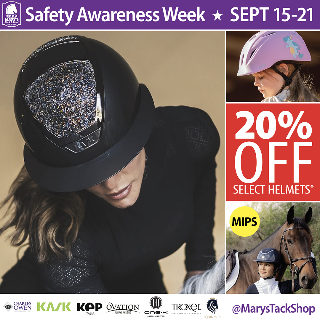 Helmet Sale for Horseback riding-Equestrian Helmets sale-Air Vest Bogo Deal-Safety Irons Sale at Marys Tack and Feed
