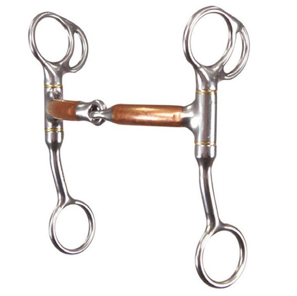 AJ Tack 4" Miniature Copper Mouth Tom Thumb Bit - Stainless Steel Shanks