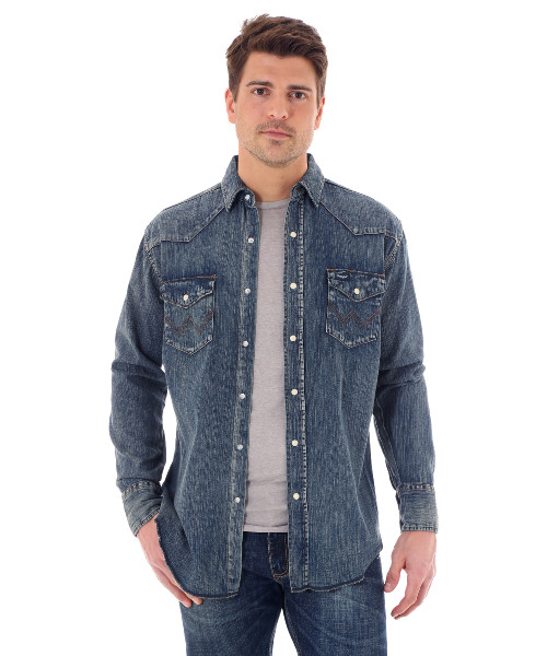 Wrangler Denim Work Shirt- Men's Western Wear