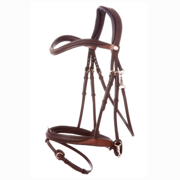 Removable Flash Kavalkade Oiled Leather Anatomical Snaffle Bridle 'EveryDay' 