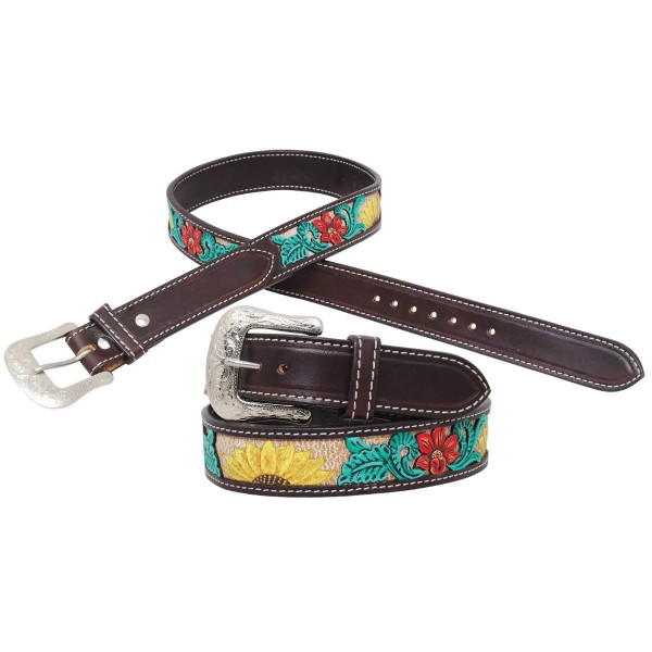 Circle Y Rising Sunflower Filigree Belt- Western Belts display picture 2