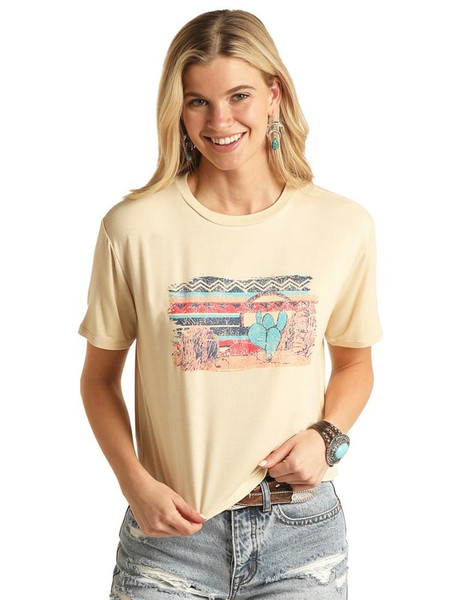 Rock & Roll Cowgirl Women's Western Graphic Boxy Tee RRWT21RZN2