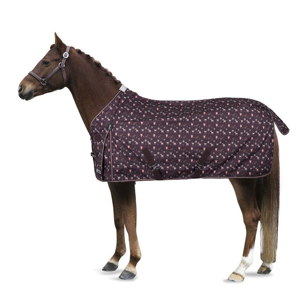 HORZE Coperta Termica Per Cavalli In Pile Con Bordo In Finta Pelliccia – Motivo Babbo Natale, 190 Cm, Rosso - 2