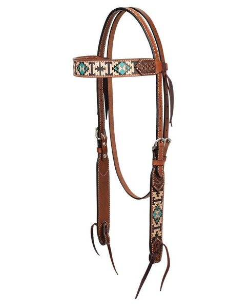 Hand  Painted  Aztec  Brow  band  Headstall  and Breast  collar set.