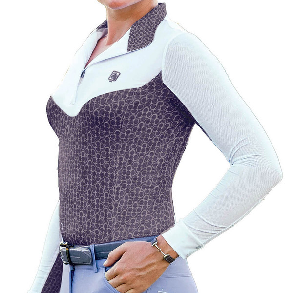 Chemise Femme Romfh Imprimé Jockey - Manches Longues - Taille L - Équitation