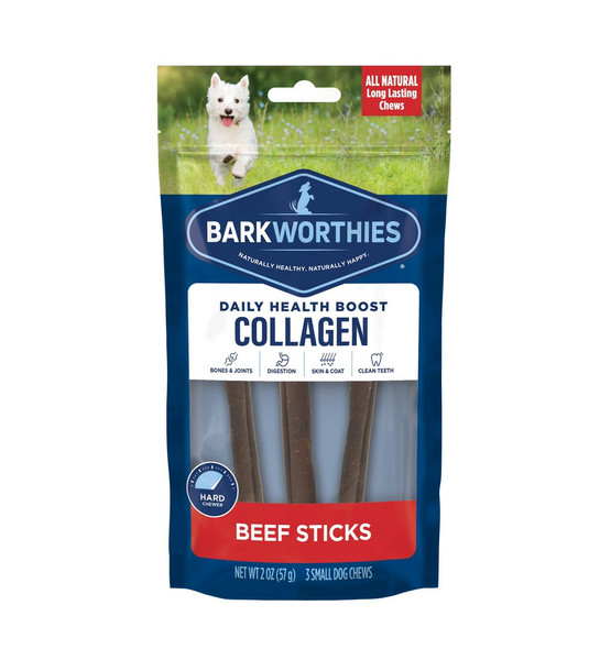 Barkworthies Collagen Beef Sticks 3Pack Dog Chews