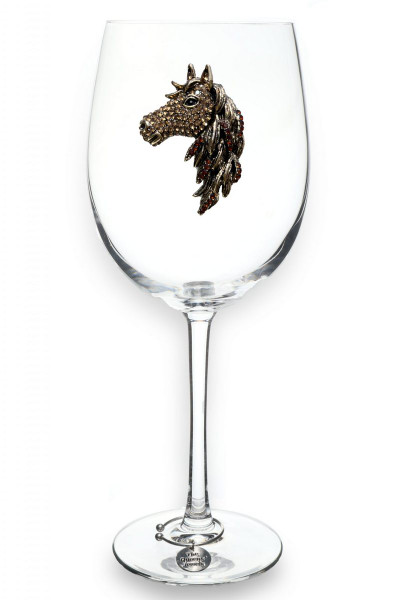 Cowboy Boot Jeweled Stemmed Wine Glass