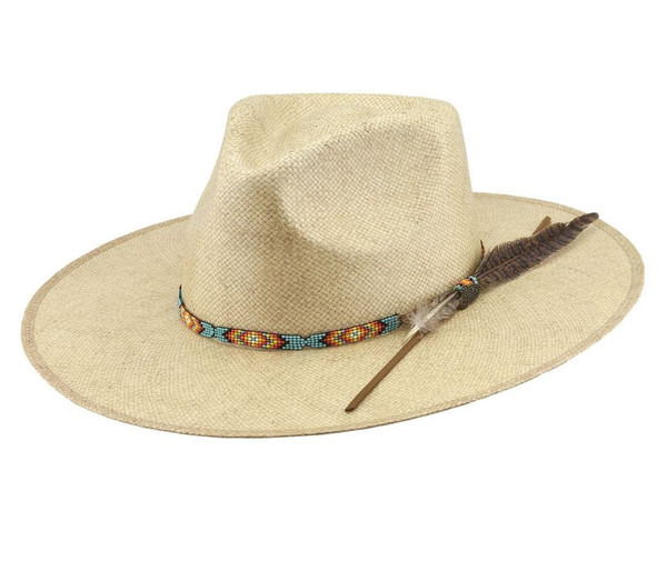 Straw Cowboy Hat For Women Men Western Sun Hat Wide Brim Summer Bel