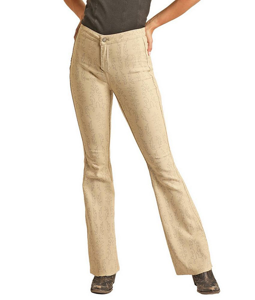 Rock & Roll Denim Stitch Reversible Flare Jeans- Western Pants 