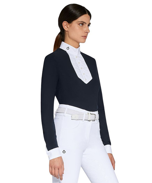 Cavalleria Toscana Poplin Bib Competition Shirt LS- Riding Apparel
