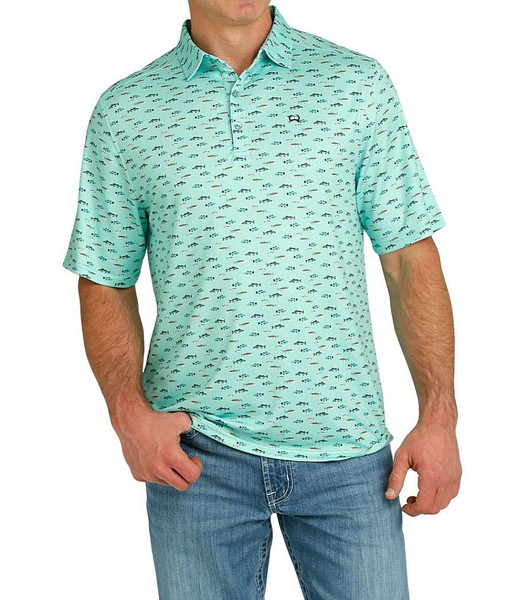 Men's Cinch ArenaFlex Fish Print Polo