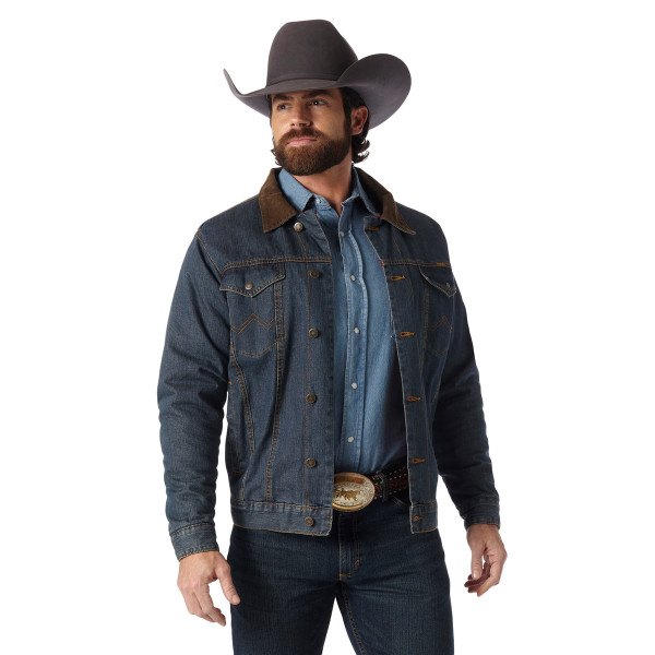 Men's Wrangler Lined Denim Jacket- Western Wear