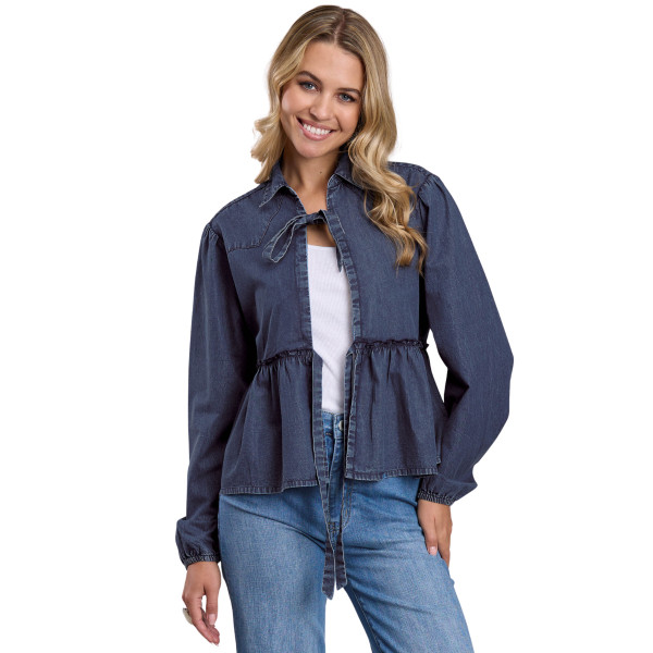 Roper Ruffle Hem Denim Jacket