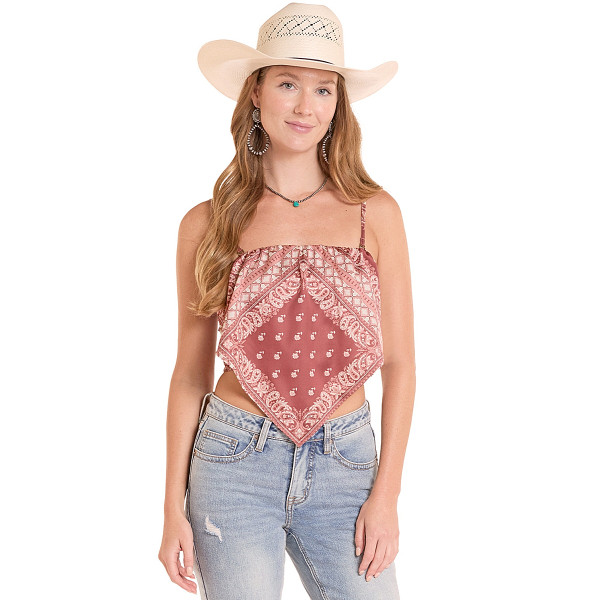 Rock & Roll Denim Bandana Tank Top