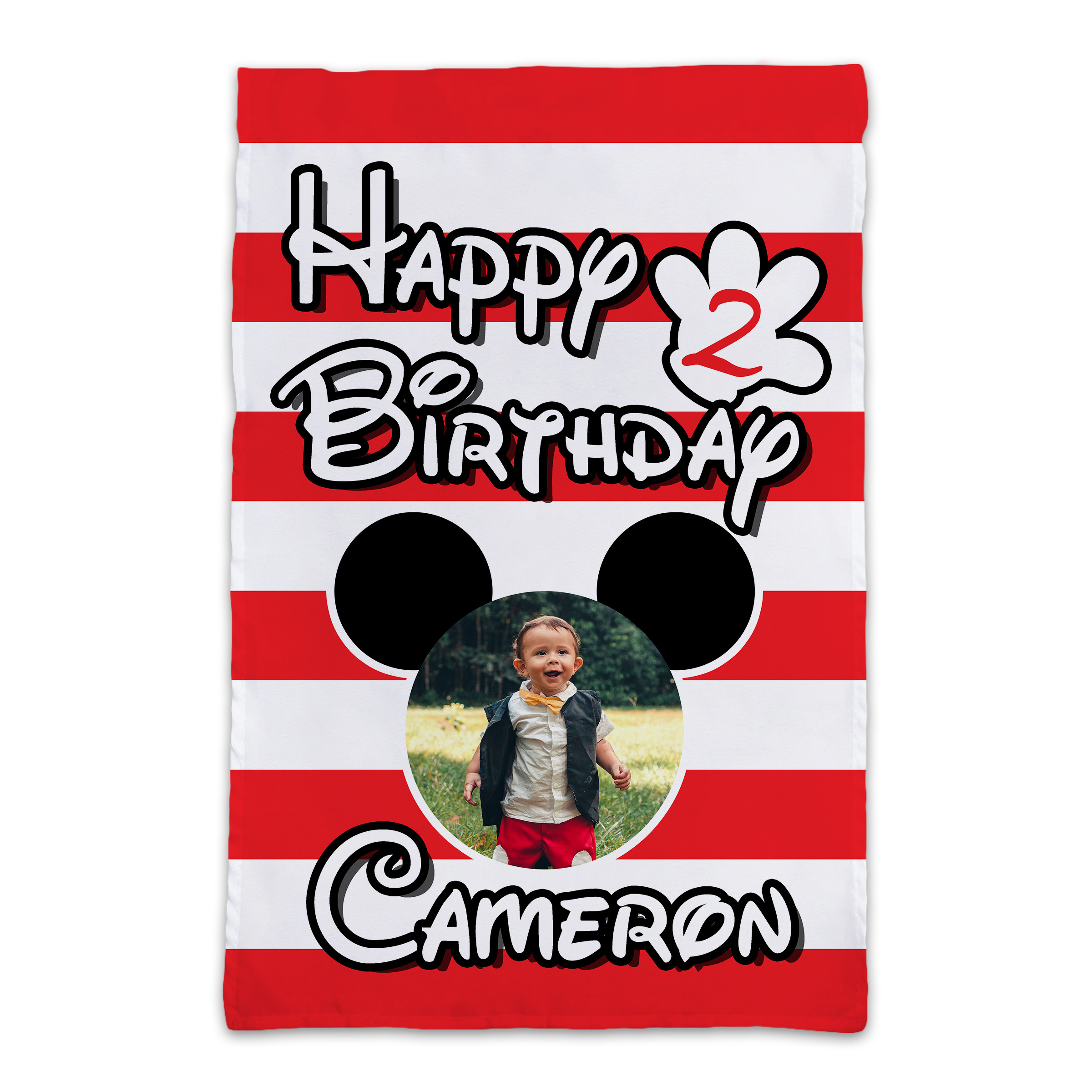 Custom Mickey Mouse Birthday - Garden Flag - Jefferson St. Designs