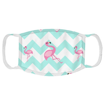 Chevron Flamingo Face Mask