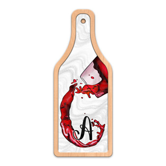 Personalized Wine Splash Monogram - Wine and Cheese Board Set