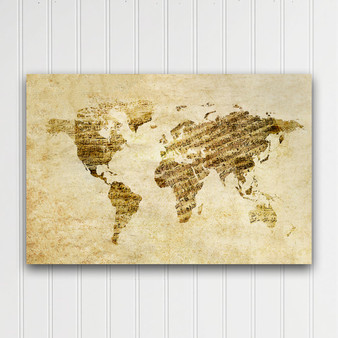 Music World Map on Canvas