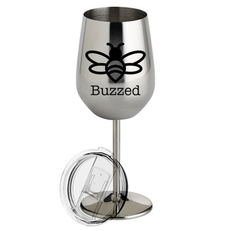 Buzzed  - Metal Wine Glass