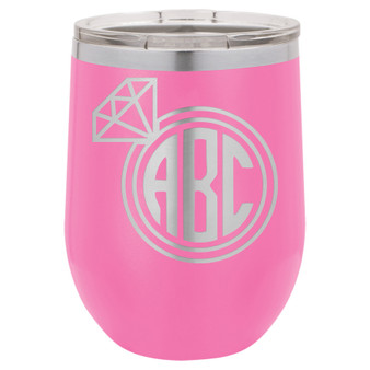 Diamond Ring Monogram - Stemless Tumbler