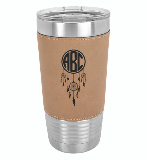 Dream Catcher Monogram - 20 oz Leatherette Tumbler