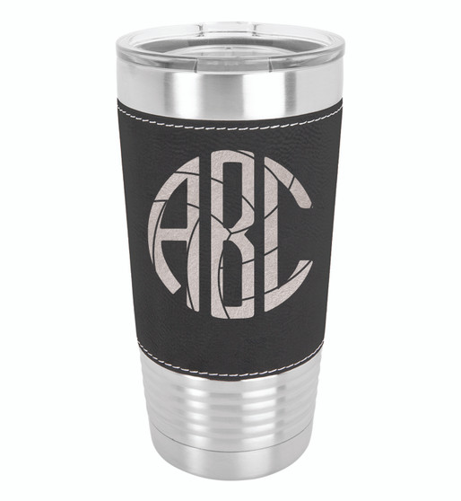 Volleyball Monogram - 20 oz Leatherette Tumbler