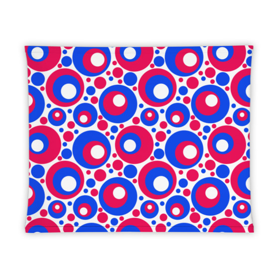 Red White and Blue Circles Gaiter Headband Face Cover