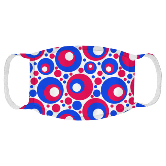 Red White and Blue Circles Face Mask