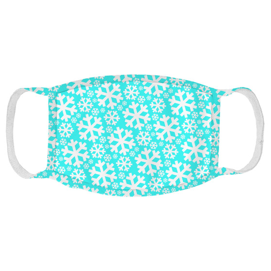 Snowflakes Teal Pattern Face Mask