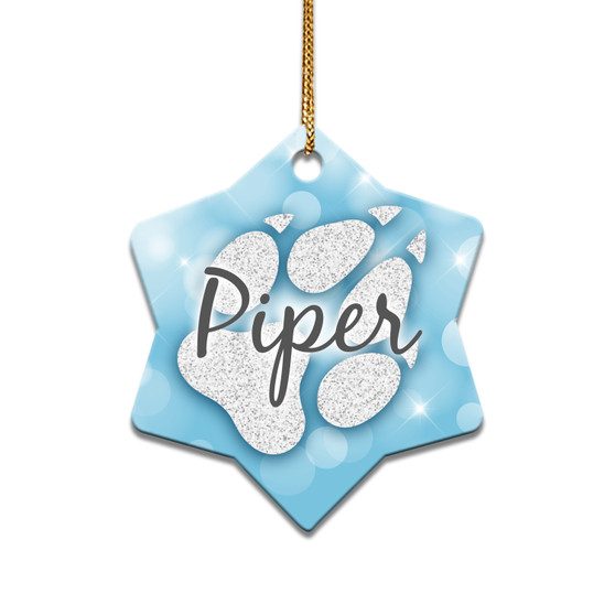 Personalized Paw Print - Ceramic Christmas Ornament