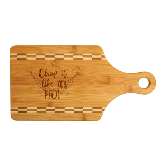 Chop it Like it's Hot - Bamboo Cutting Board with Butcher Block Inlay