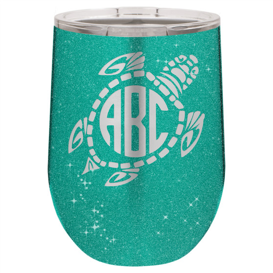 Sea Turtle Monogram - Stemless Tumbler