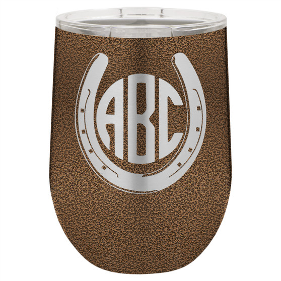 Horseshoe Monogram - Stemless Tumbler