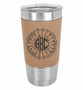 Sunflower Monogram - 20 oz Leatherette Tumbler