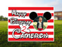 Custom Mickey Mouse Yard Sign with Photo - Birthday Yard Sign