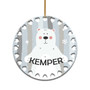 Personalized Polar Bear - Ceramic Christmas Ornament