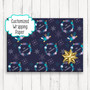 Custom Text Navy Wreath Snowflakes - Personalized Christmas Gift Wrapping Paper
