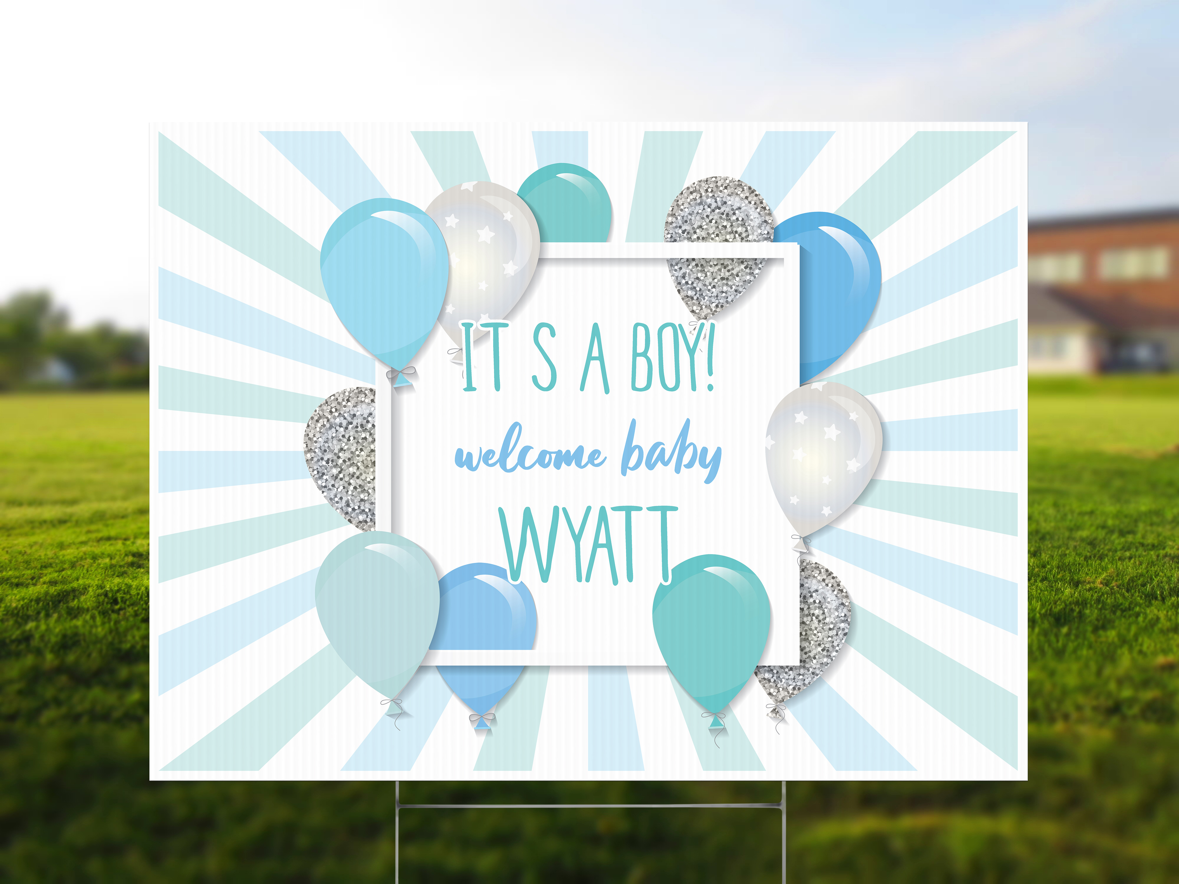 Personalized It S A Boy Yard Sign Baby Shower Yard Sign