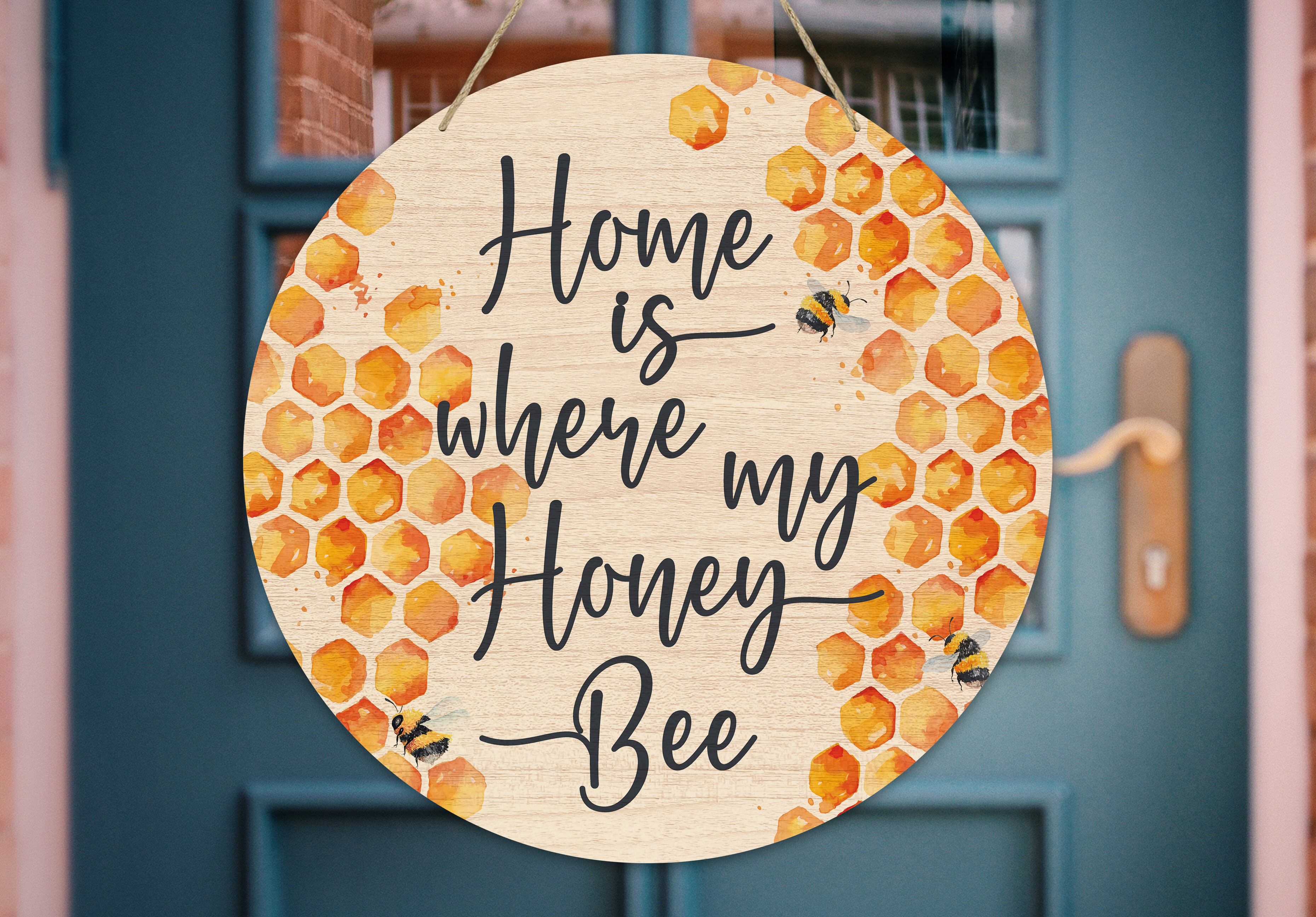 Home is Where my Honey Bee - Door & Wall Hanger - Jefferson St. Designs