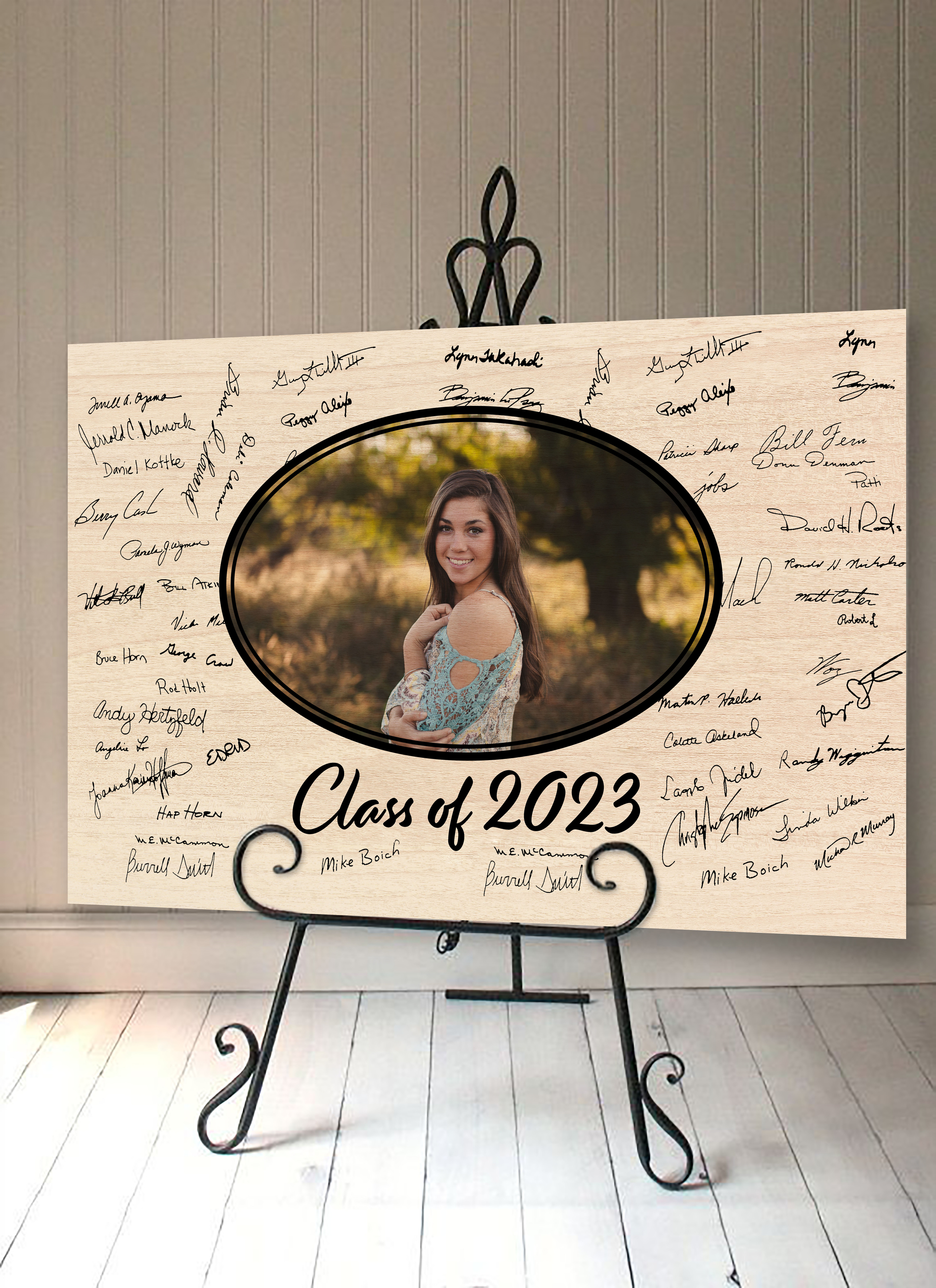 Graduation Signature Picture Frame Class of 2022 Wood Signable