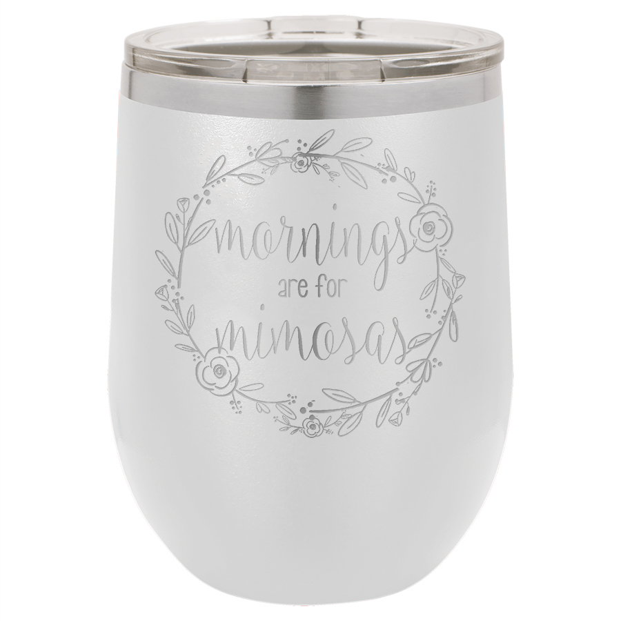 Mornings Are for Mimosas Stemless Wine Glass (16 oz