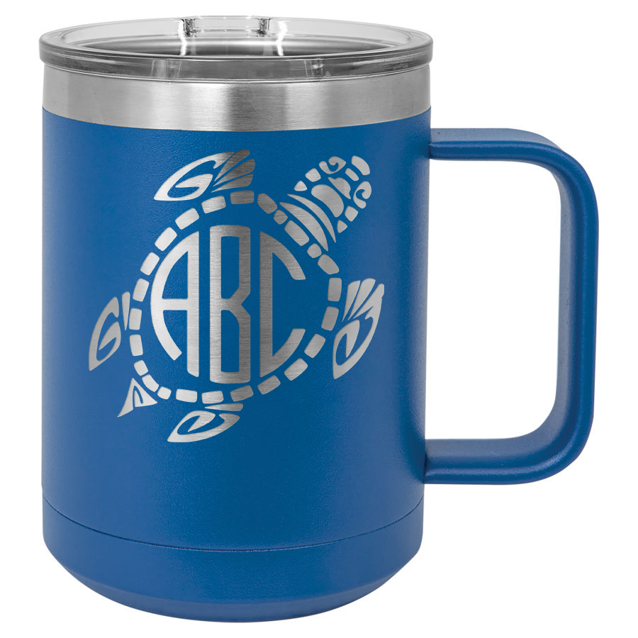Sea Turtle Monogram - 15 oz Coffee Mug - Jefferson St. Designs