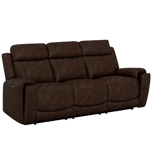 Ember Power Sofa with Drop Down Table - Brown