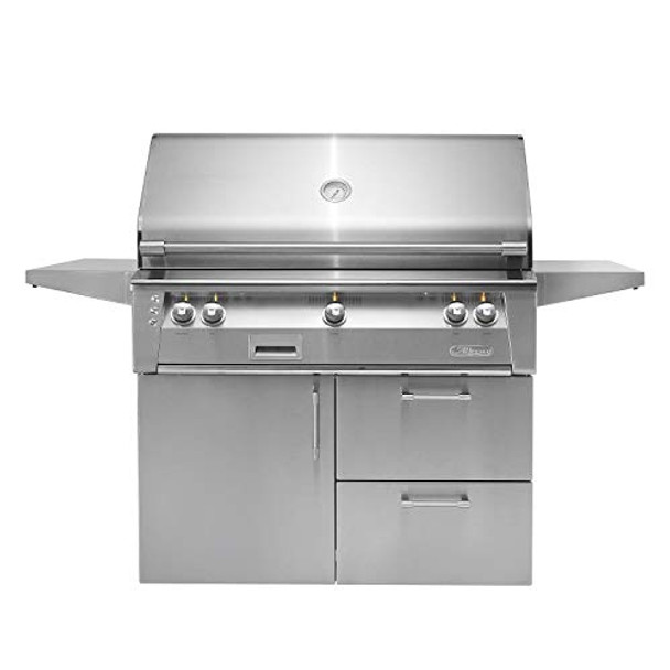 Alfresco 42" Deluxe Cart Grill, 2 Burner, Rotis, Single Door, Double Drawer, NG - ALXE-42CD-NG