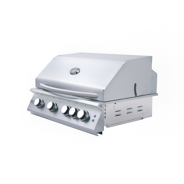 RCS Premier Series 32-Inch 4-Burner Built-In Natural Gas Grill With Rear Infrared Burner & Grill Lights - RJC32AL