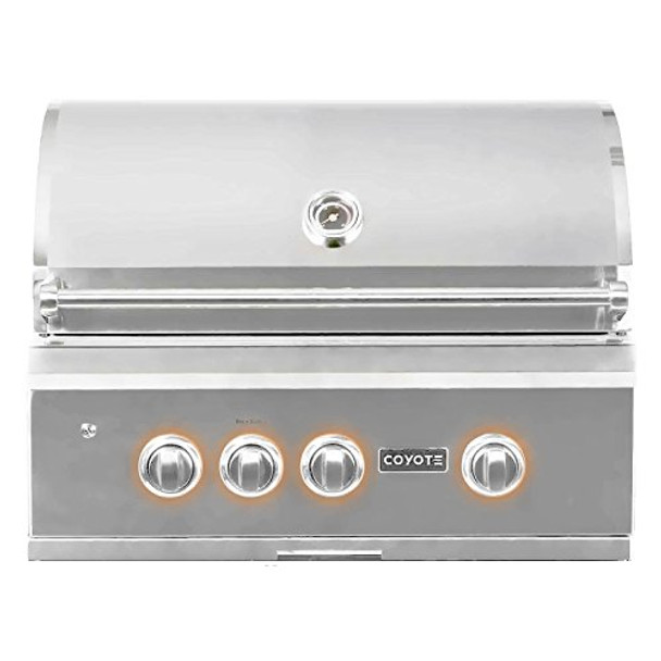Coyote 30" Grill; LED Lights, Infinity Burners, Ceramic Heat Grids, LP Gas