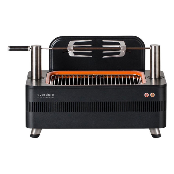 Everdure Fusion Charcoal Grill with Pedestal and Rotisserie (HBCE1BSUS), 28.75-Inches